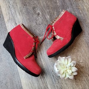Martino Suede Wedge Ankle Boots